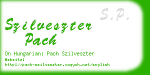 szilveszter pach business card